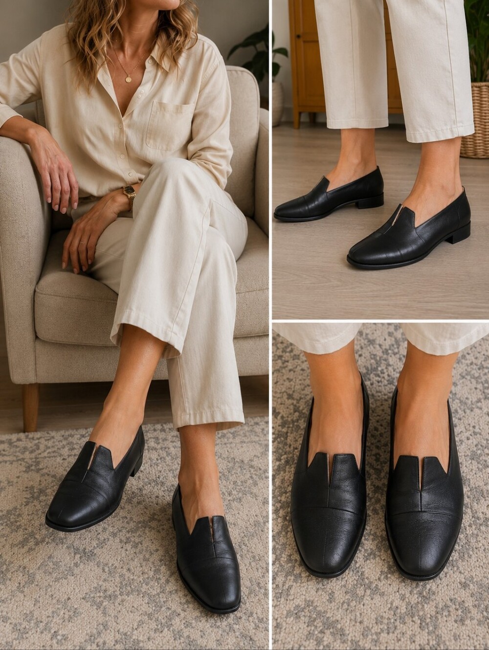 NWT.Black Slip-On Leather Dress Shoes